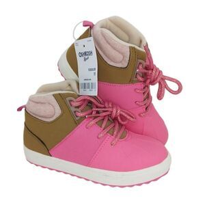 Osh Kosh Toddler Girls NEW Pink & Brown Hiking Boots - sz. 11M